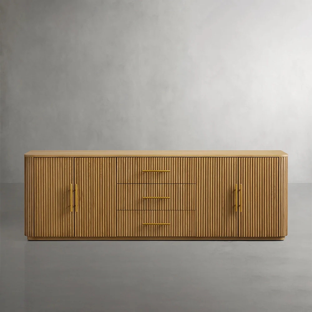 Solid Oak Buffet Cabinet