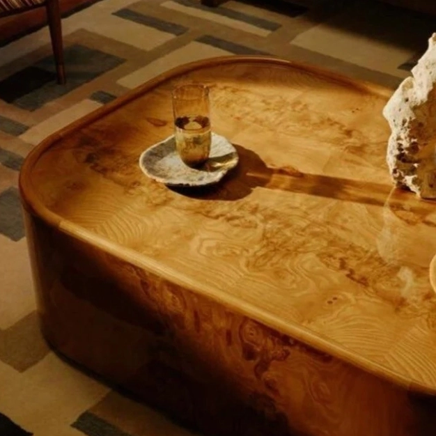 Rural-style Solid Wood Round Coffee Table