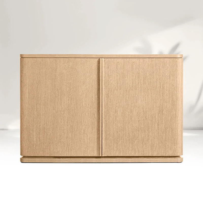 Plain Wood Double - door Cabinet 
