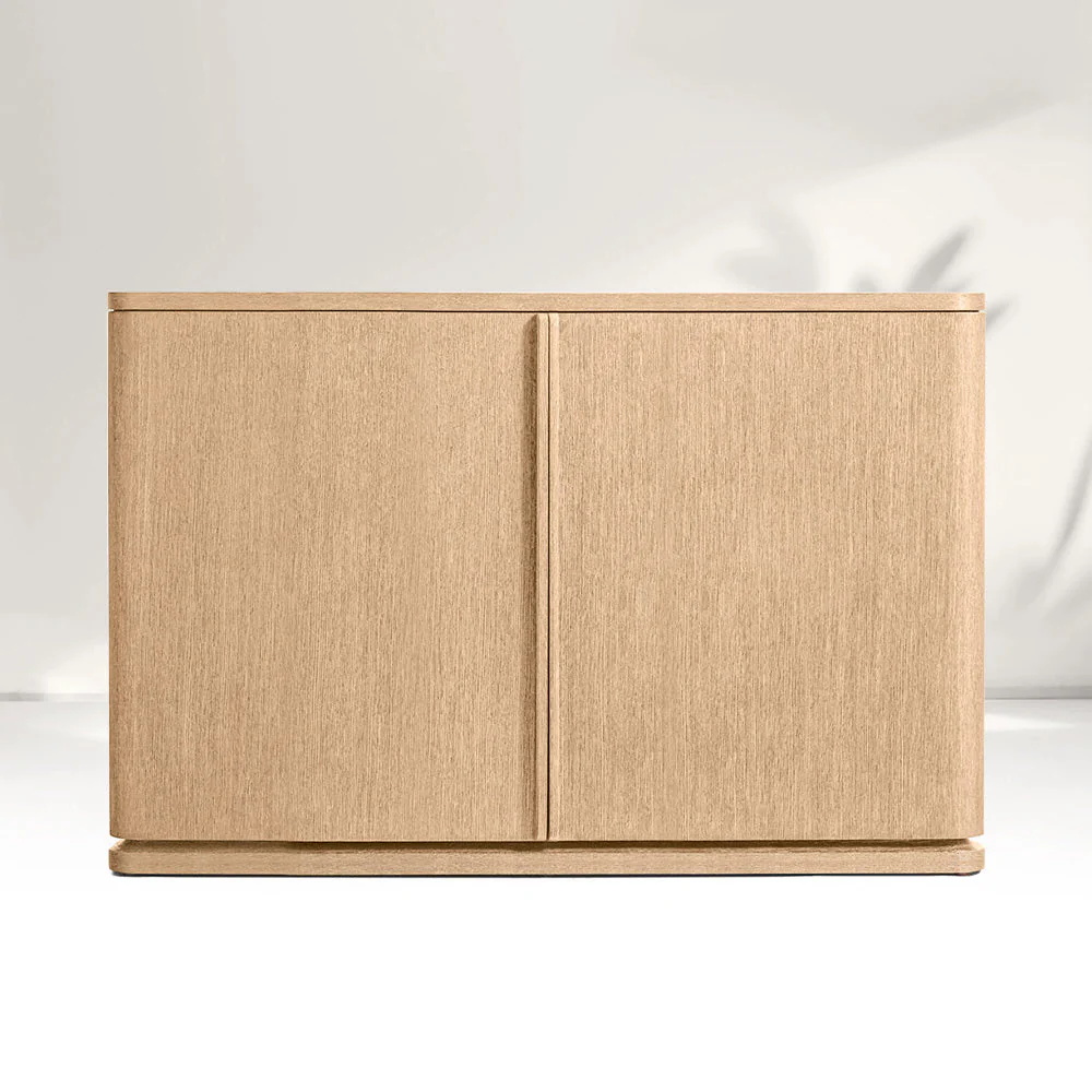 Plain Wood Double - door Cabinet 