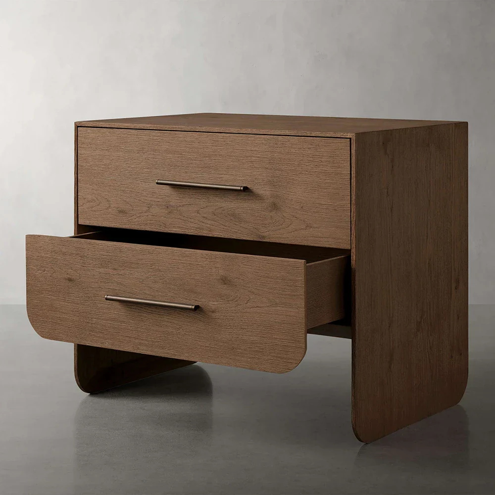  Double - Drawer Solid Wood Nightstand