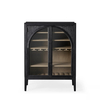 Wood Cabinet with Arch - top Glass Panels 