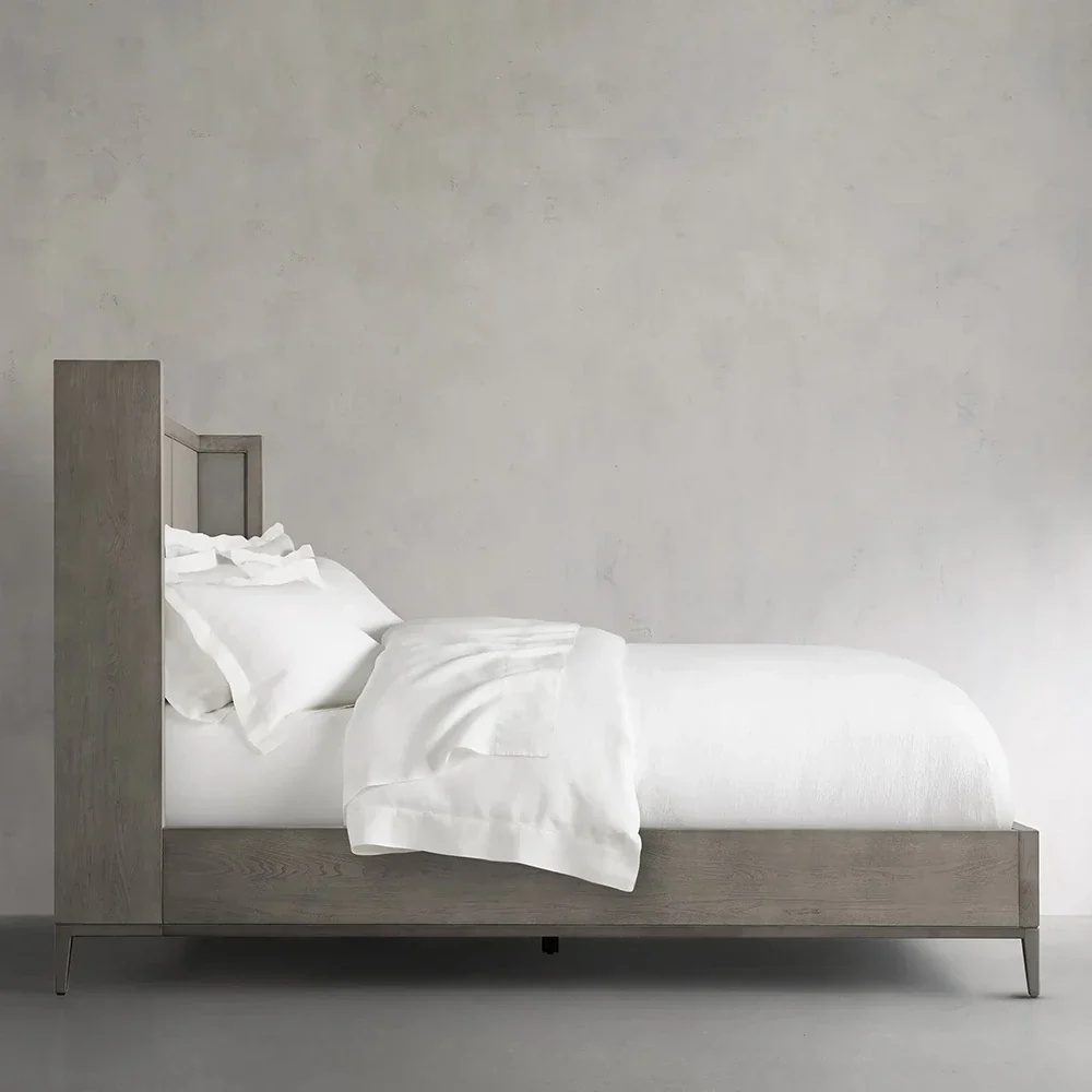 Vertical - panel Headboard Grey Bed