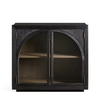 Low - profile Black Glass - front Cabinet