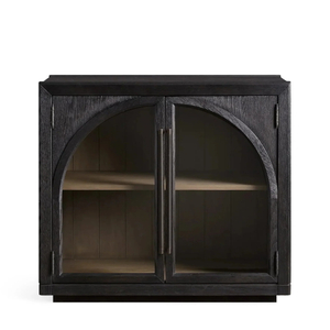 Low - profile Black Glass - front Cabinet