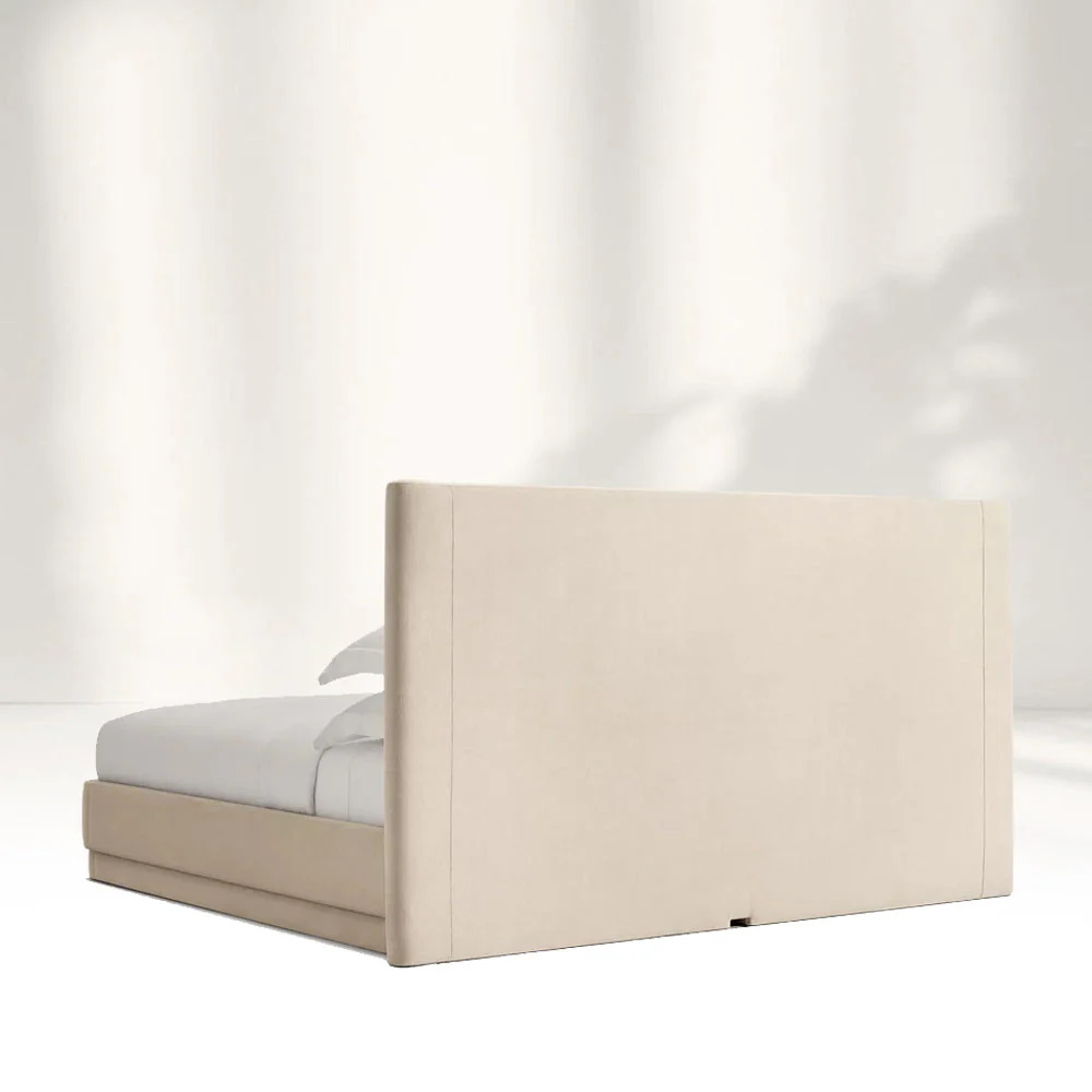 Straight edged Soft upholstered Double Bed