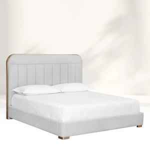 Modern Light Grey Upholstered Bed
