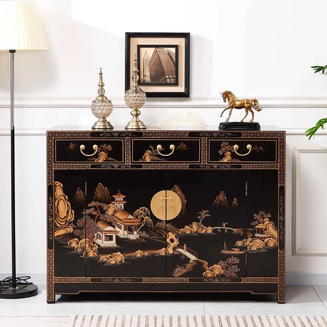 New Chinese-style classical hand-painted entrance cabinet