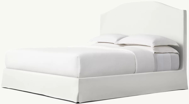 Slipcovered Camelback Panel Bed