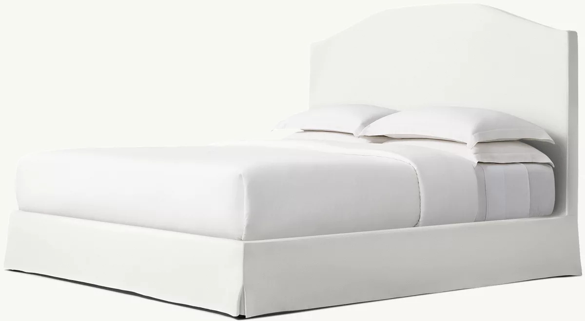 Slipcovered Camelback Panel Bed