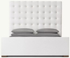 Fabric Box-Tufted Panel Platform Bed with Footboard
