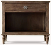 Rattan & Wood Bedside Table