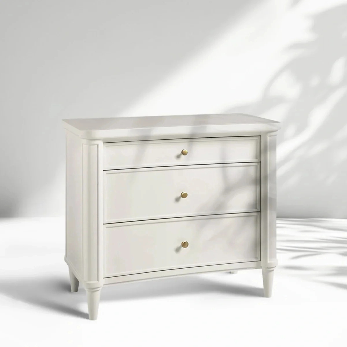 White bedside table