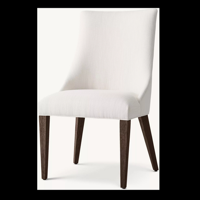 Simple Fabric Dining Table with Solid Wood Chairs