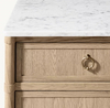 Marble Countertop Double-door White Oak Sideboard