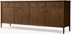 Retro Oak Grain Soft-close Storage Sideboard