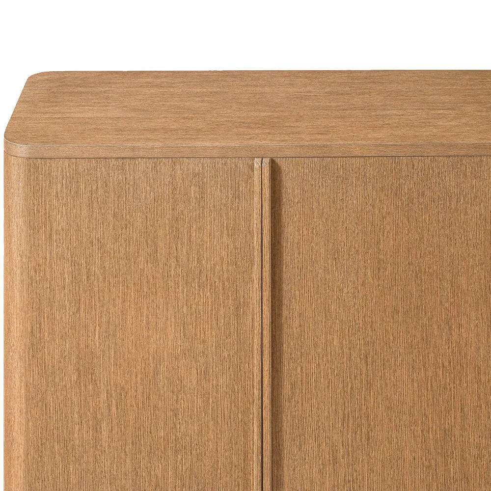 Plain Wood Double - door Cabinet 