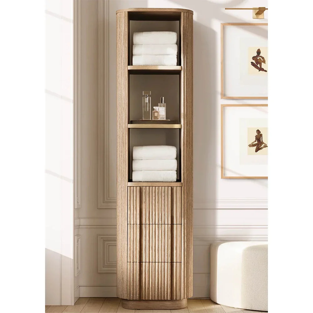 Natural Grain Light Wood single Storage Shelf