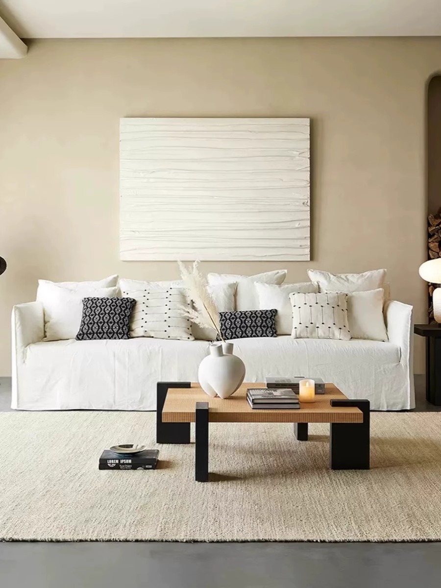 Japanese-style linen fabric simple sofa