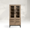 Glass Door Bookcase with File Base