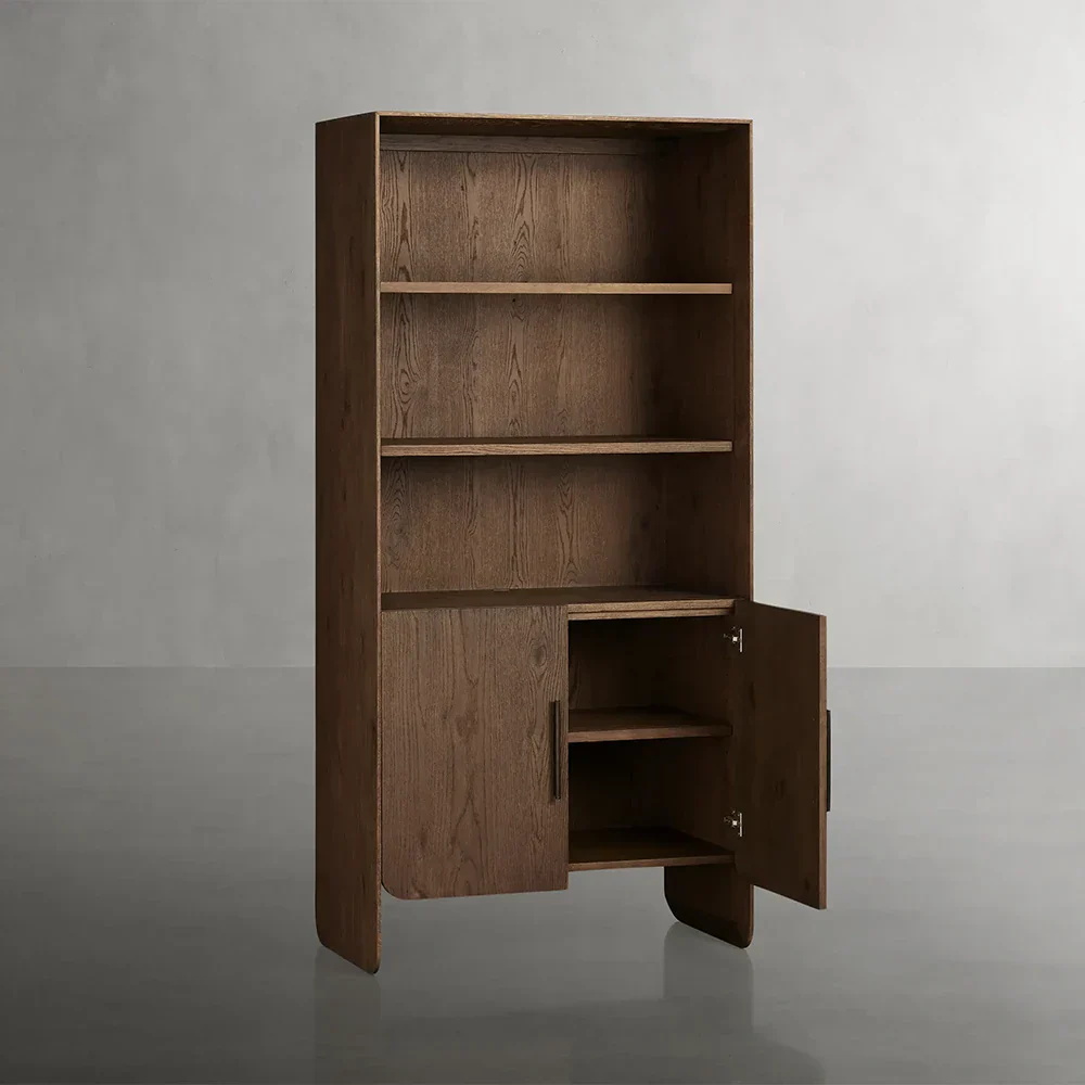 Contemporary Rustic Wood Bookcase