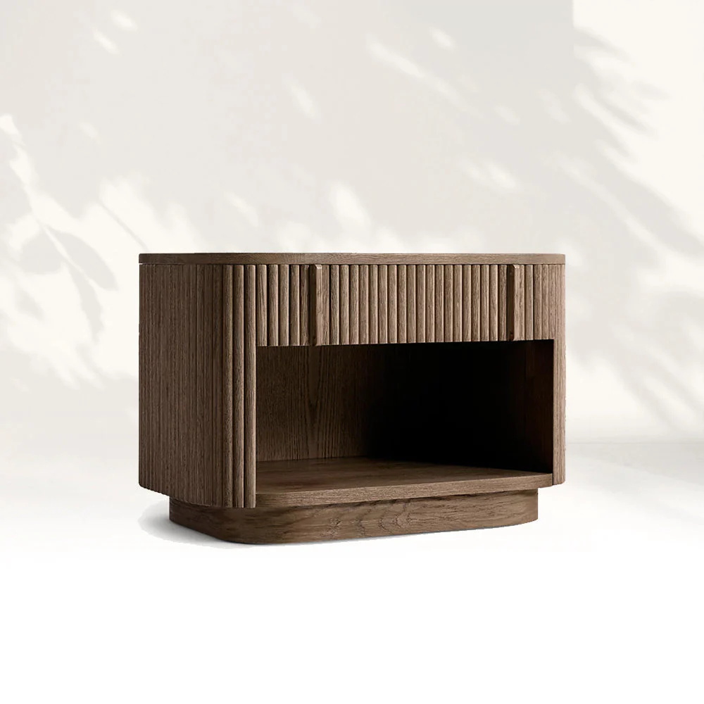 Vertical - striped Open - shelf Nightstand