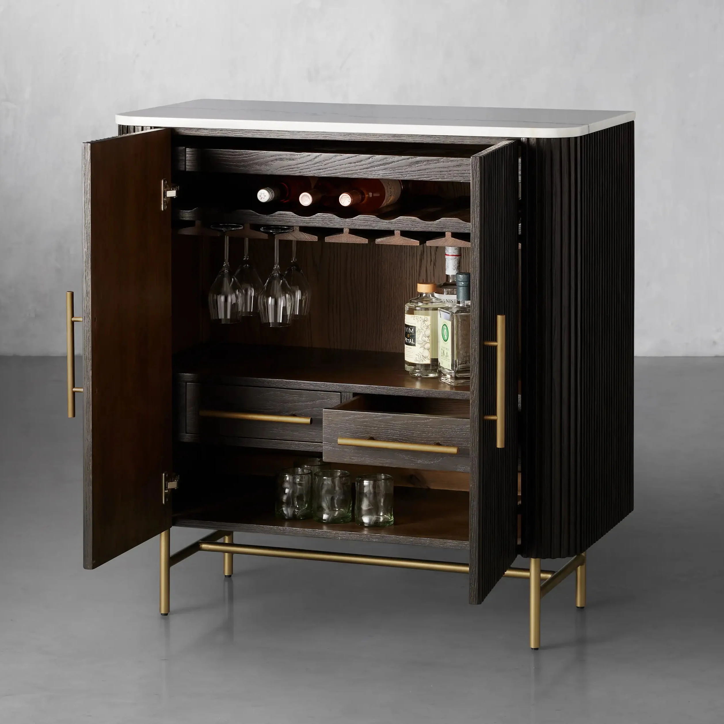 oak wine cabinet