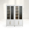 Modern Stacked Reeded Glass Cabinet