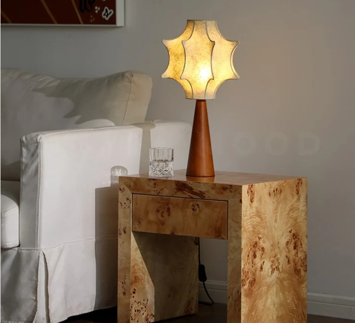 Wabi-sabi Style Solid Wood Side Table