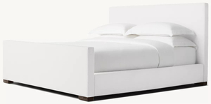Fabric Panel Platform Bed With Footboard
