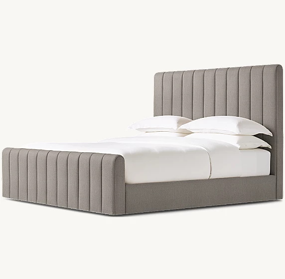  Fabric Panel Platform Bed With Footboard