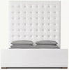 Fabric Box-Tufted Panel Platform Bed with Footboard