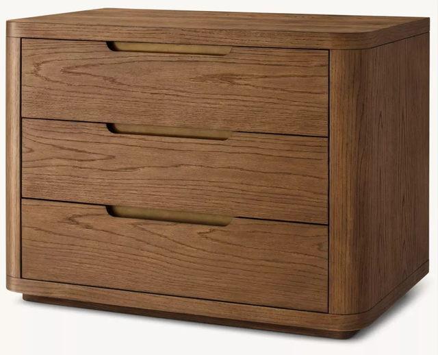 Solid Wood Rounded-edge Nightstand