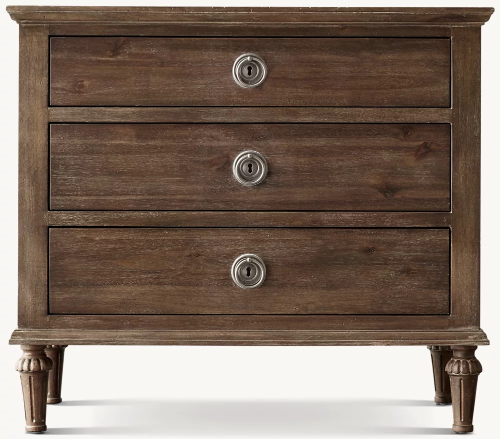 Rattan & Wood Closed Nightstand
