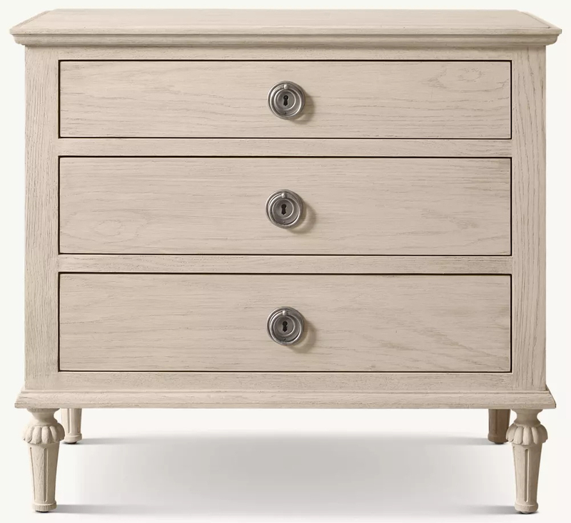 Rattan & Wood Closed Nightstand