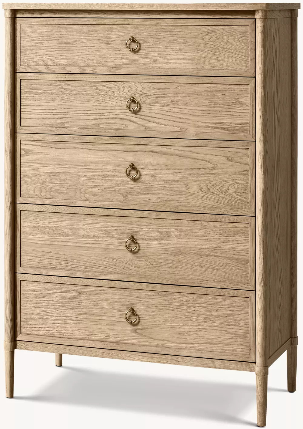 Five-drawer White Oak Veneered Dressing Table