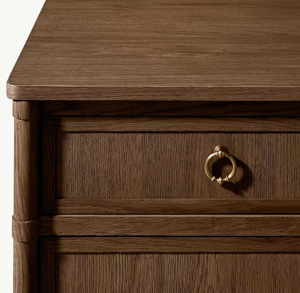 Retro Oak Grain Soft-close Storage Sideboard