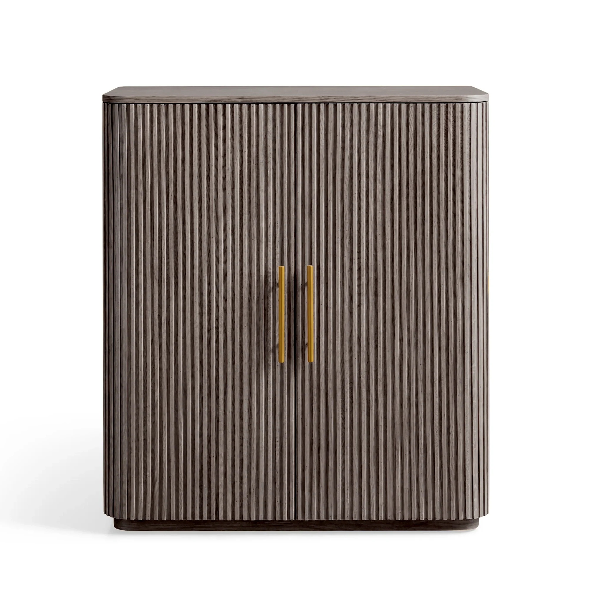Modern White Oak Wine Cabinet