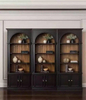 Retro arched solid wood full-wall bookcase