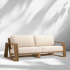 Outdoor Teak Sofa In Weathered Fawn