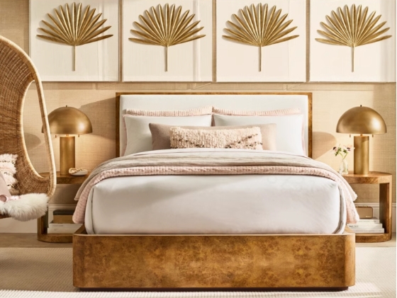 Luxury Round Tree Bark Bedside Table