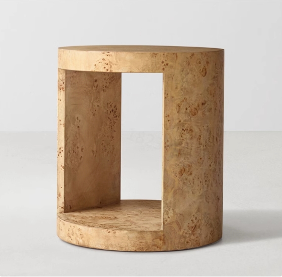 Luxury Round Tree Bark Bedside Table
