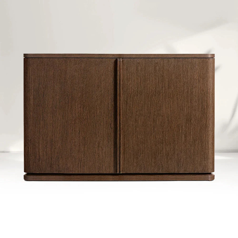 Plain Wood Double - door Cabinet 