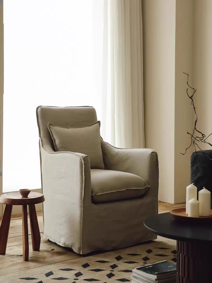 Linen single sofa