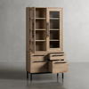 Glass Door Bookcase with File Base