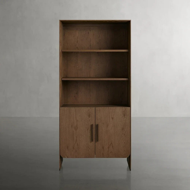 Contemporary Rustic Wood Bookcase
