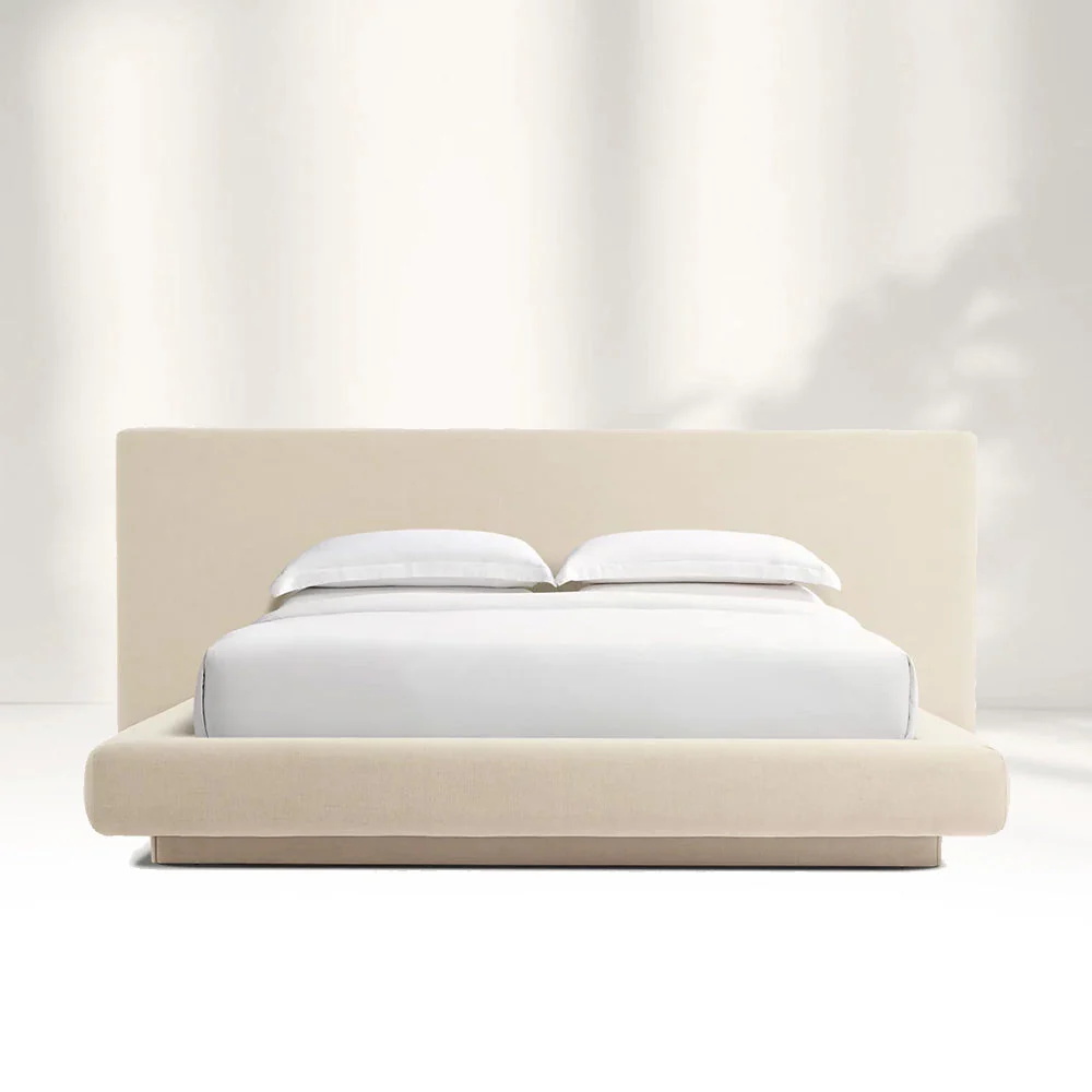 Contemporary Soft textured Beige Bed