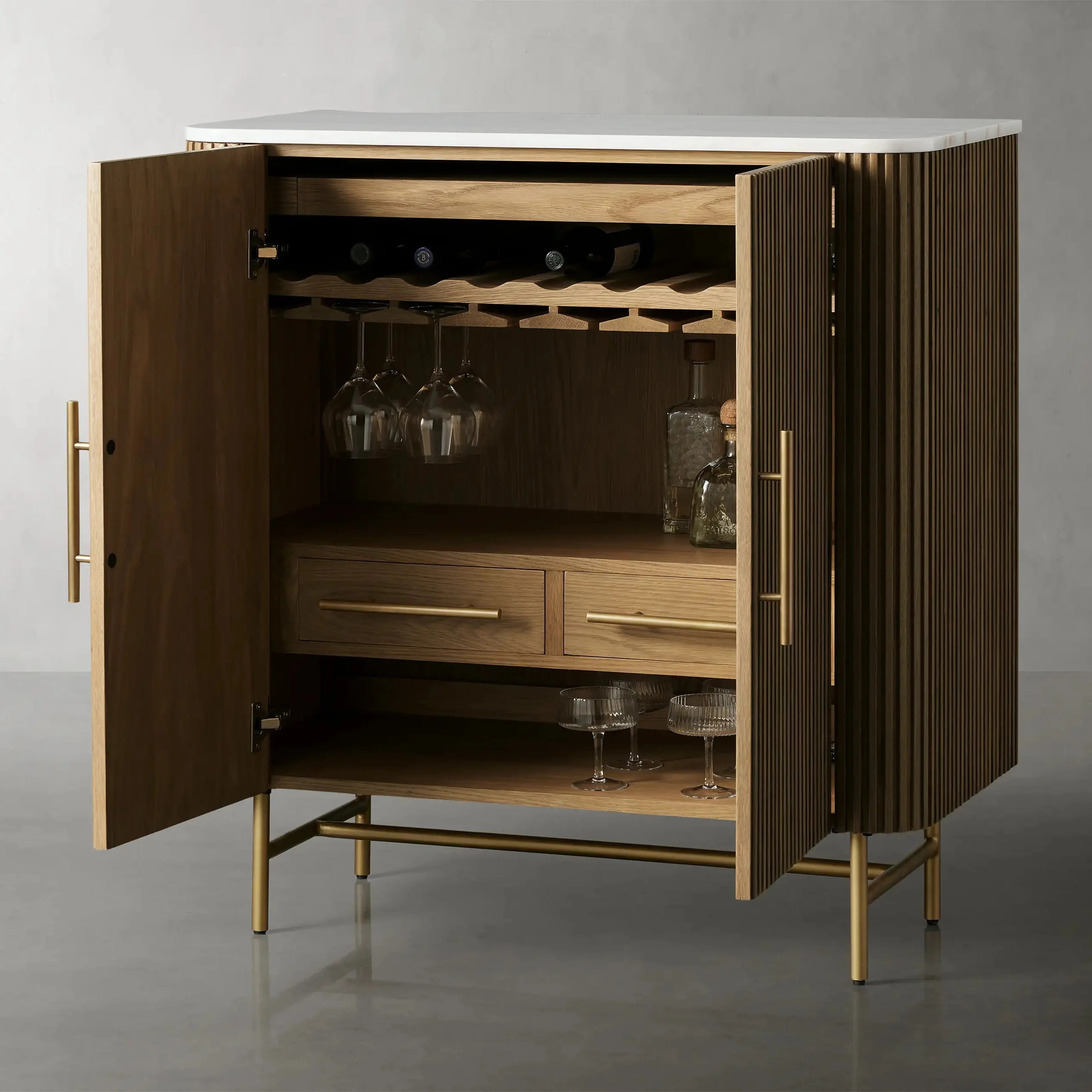 oak wine cabinet