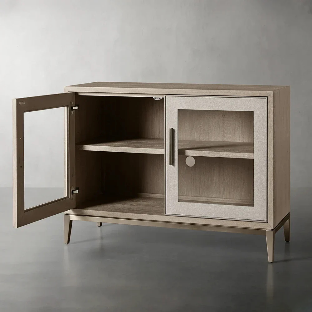  Two Door Cabinet with Glass Doors