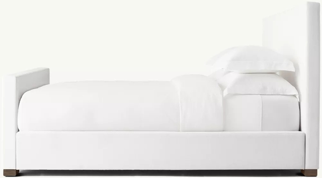 Fabric Panel Platform Bed With Footboard